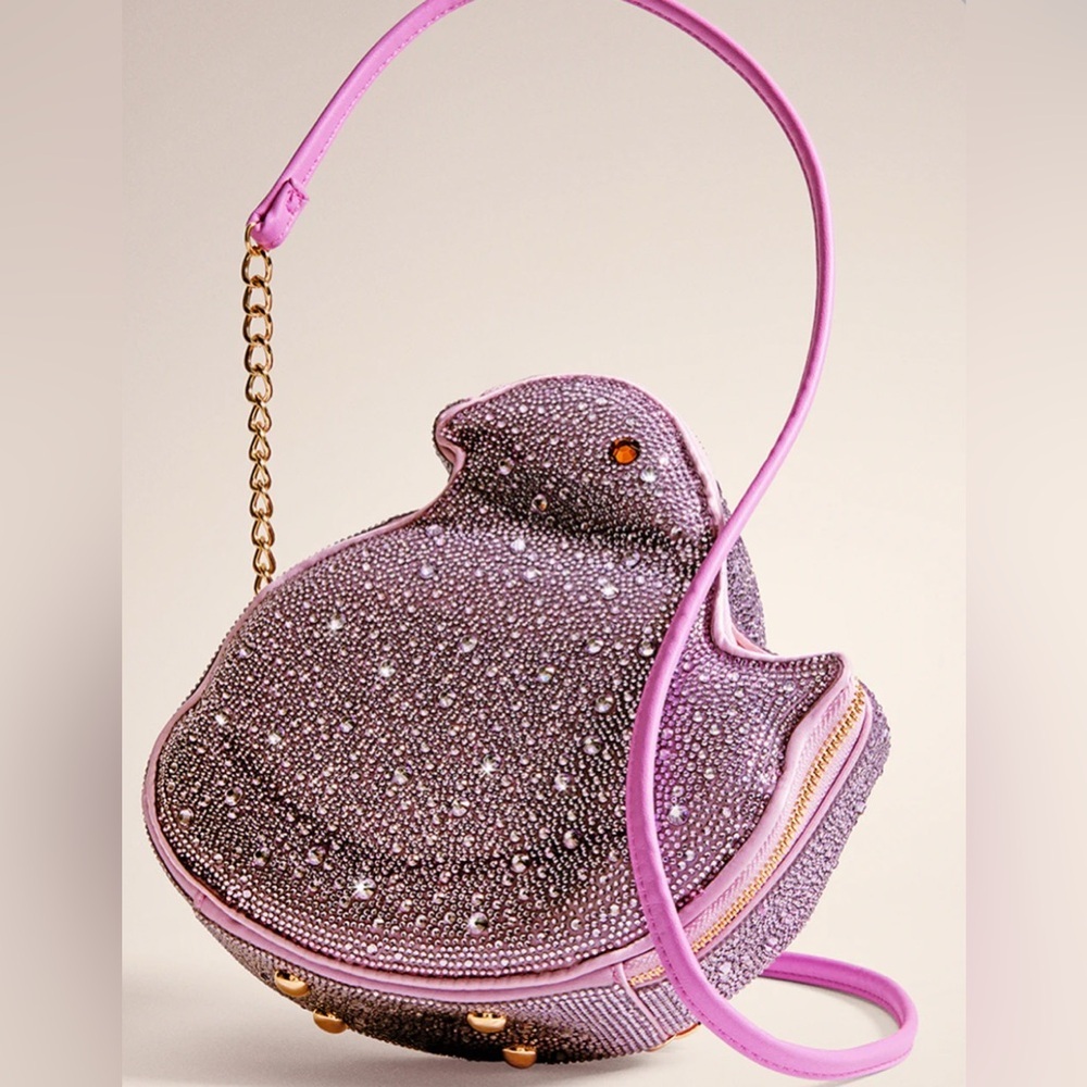 🐣 KITSCH PEEPS® RHINESTONE CHICK CROSSBODY BAG! by Betsey Johnson